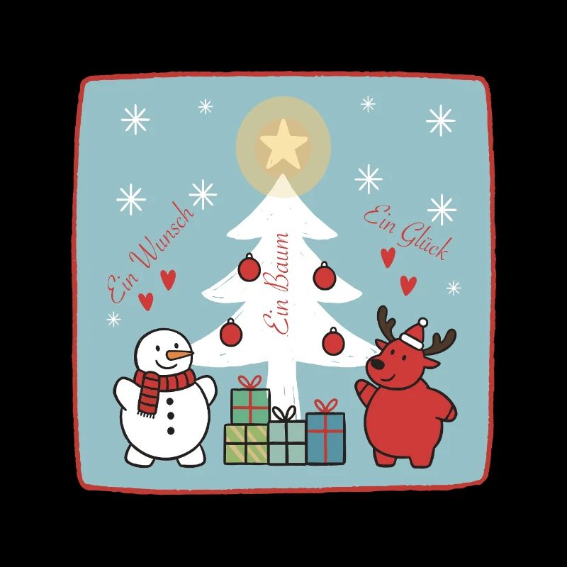Weihnachtsbaum mit Schneemann und Rentier