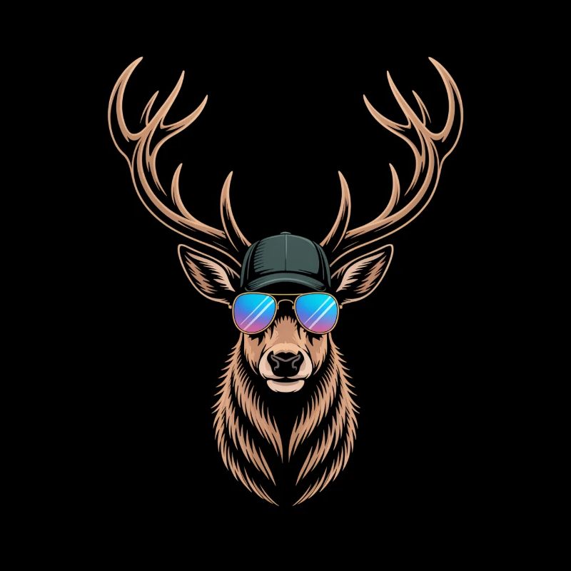 Cooler Hirsch mit Geweih 