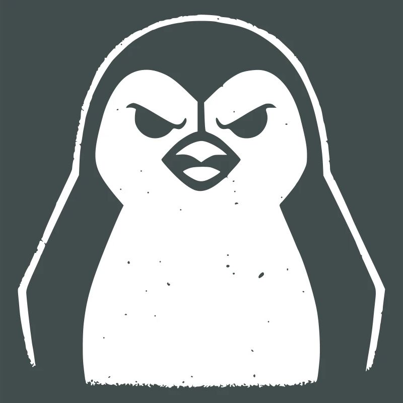 penguin stencil grunge minimalist-vector Linux