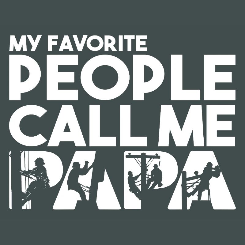Papa Line Worker Electrical Lineman Silhouette