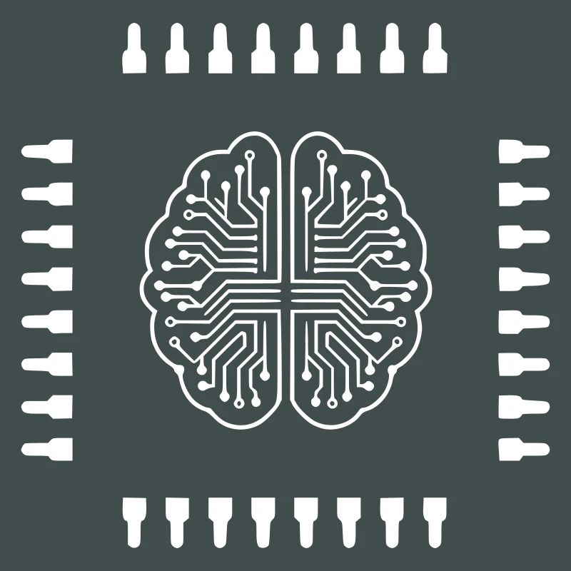 AI Brain Chip Processor Tech Vector