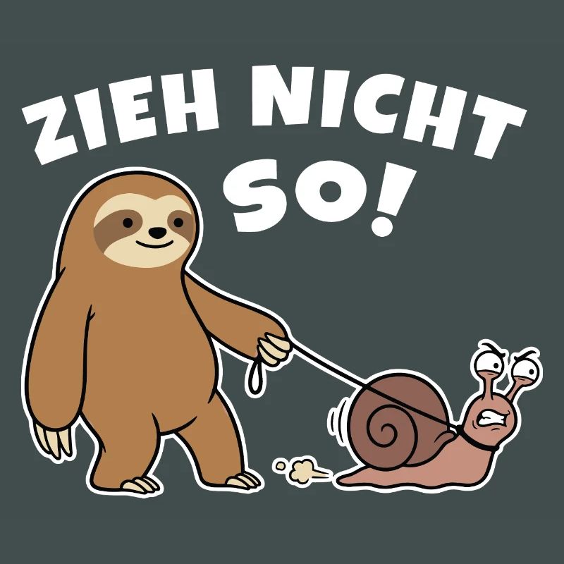 Don't pull like that! Sloth walks with snail