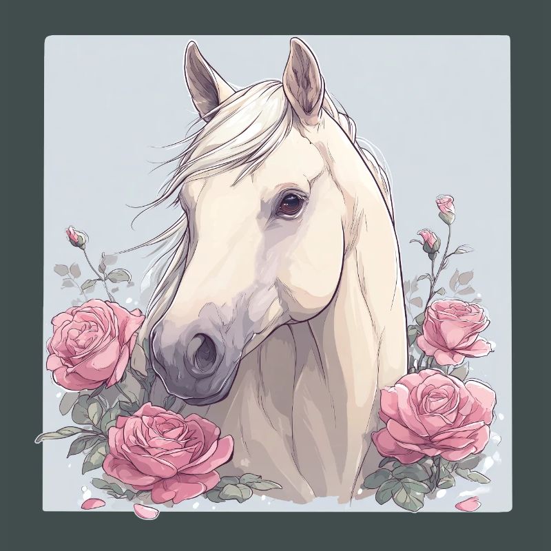 Pferd mit Blumen