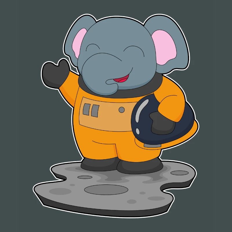Astronaute éléphant spatial