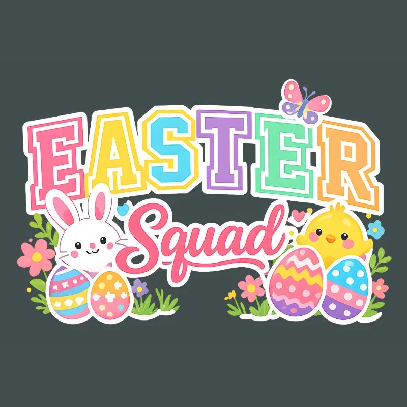 Easter Squad Colorful Eggs Chick