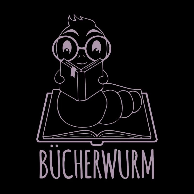 Bücherwurm Silhouette Minimalistisch Nerd