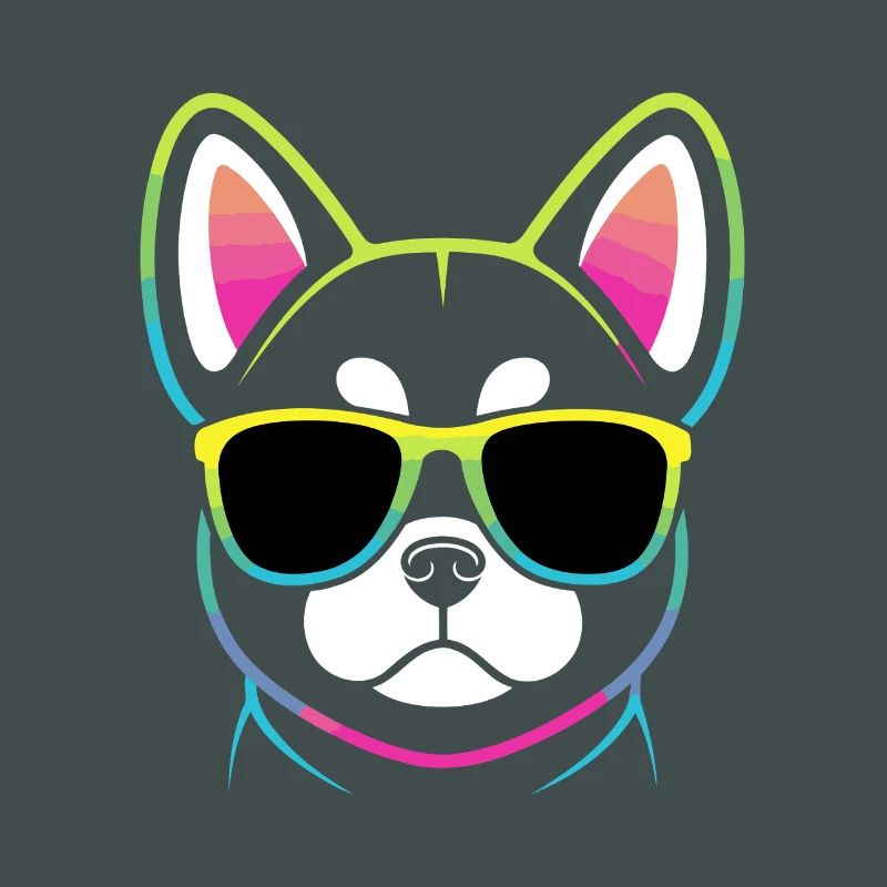 Regenbogenhund mit Brille