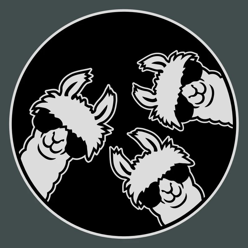 Badge de lunettes de soleil Three Llamas Cool Circle Drôle