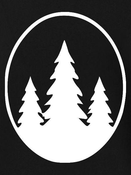 Waldsilhouette im Oval