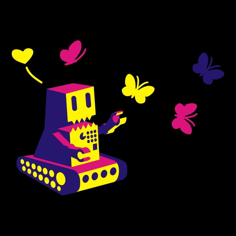 robot loves butterflies