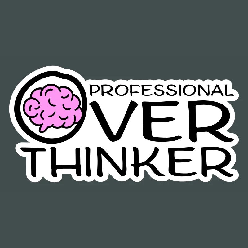 Professional Overthinker Funny Brooding Anxiety Logo