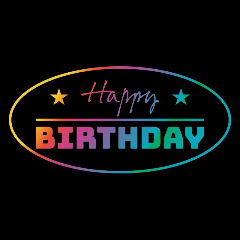 Tshirt happy birthday owalny bunt