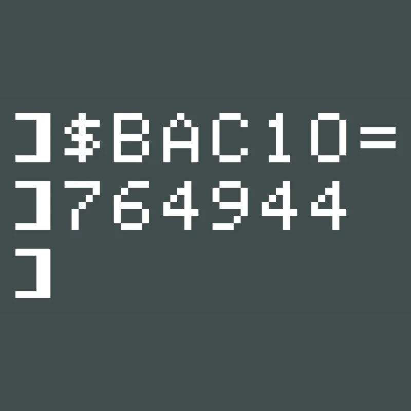 Bacio BAC10 8-Bit Esadecimale Code Nerd Pixel Art