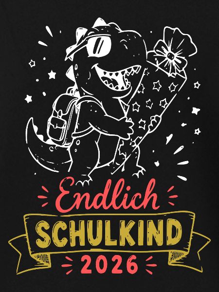 Endlich Schulkind 2026 Dino