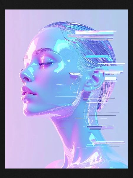 Holographic Glitch Portrait