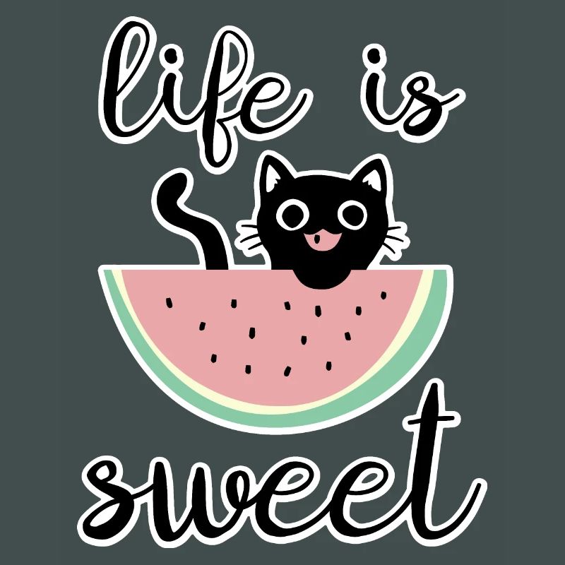 La vie est douce chat avec pastèque
