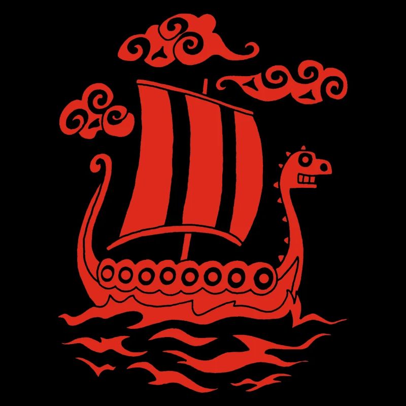 Lustiges rotes Drakkar