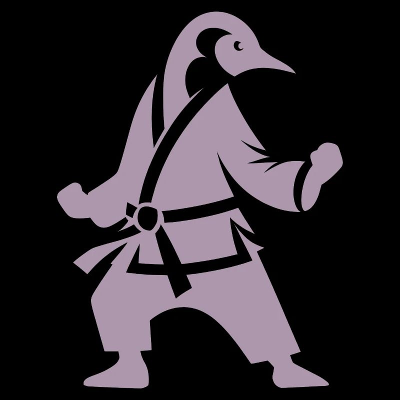 Penguin Karate Martial Arts Silhouette