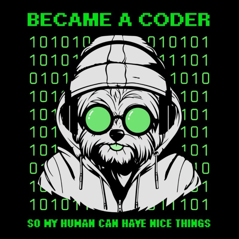 Devenu codeur – Hacker Dog Binary Look