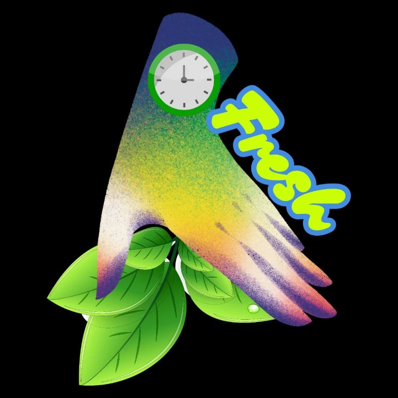 Design der frischen Gradient-Blattuhr