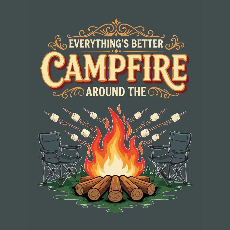Camping Campfire Marshmallow Everything's Better