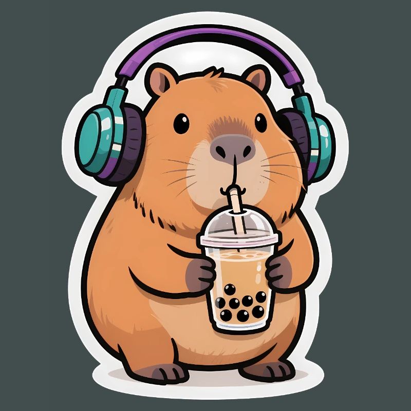 Süßes Capybara Bubble Tea Kawaii Tier Geschenk