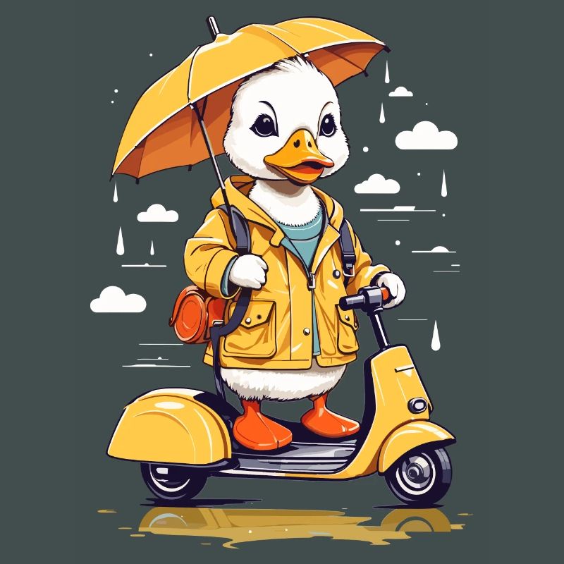 Ente mit Roller