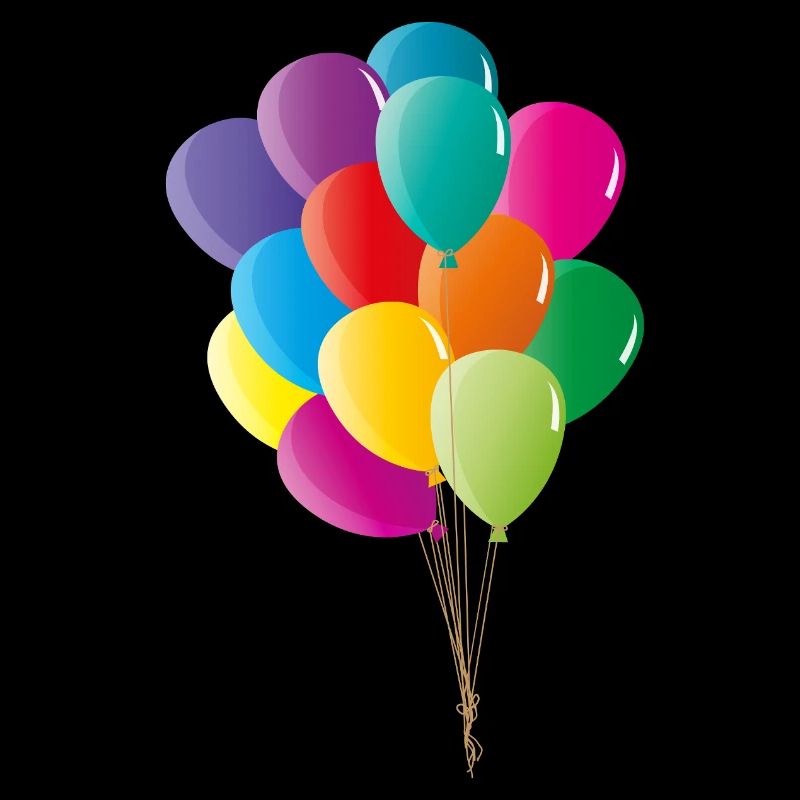 Fröhliche bunte Luftballons in kräftigen Farben