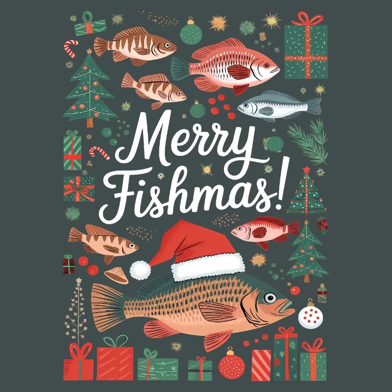 Pulls de Noël Pêcheur Carpe de Poissons Joyeuse