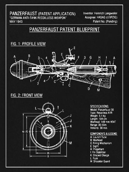 Panzerfaust-Bauplan Illustration