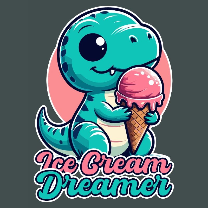 Eiscreme Träumer süßer T-Rex mit Eis Geschenk