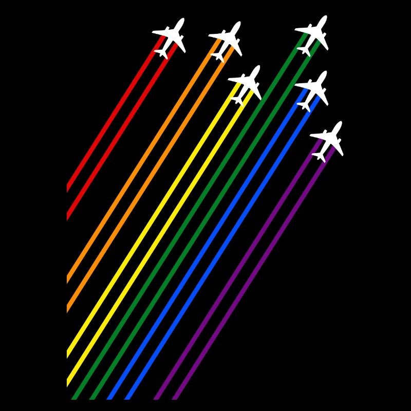 Airplanes with rainbow trails