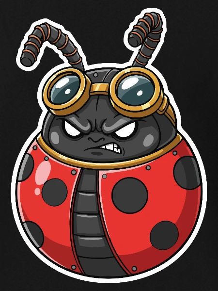 Steampunk Ladybug Rot und Chromrüstung