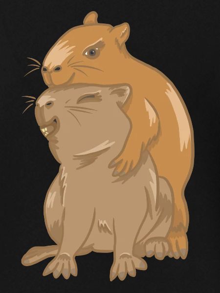 Hug of capybara babies