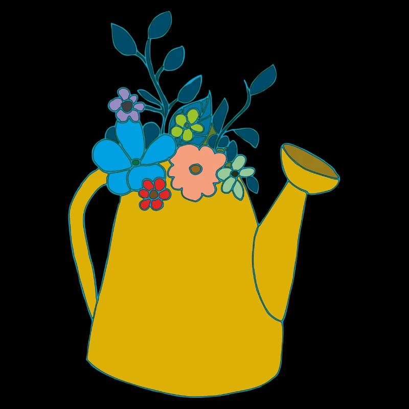 Watering can mustard colours