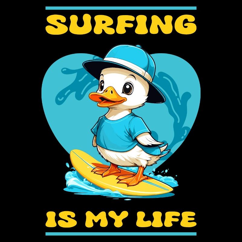 Cute Surfer Duck