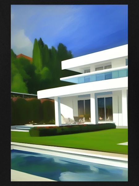 White villa with pool