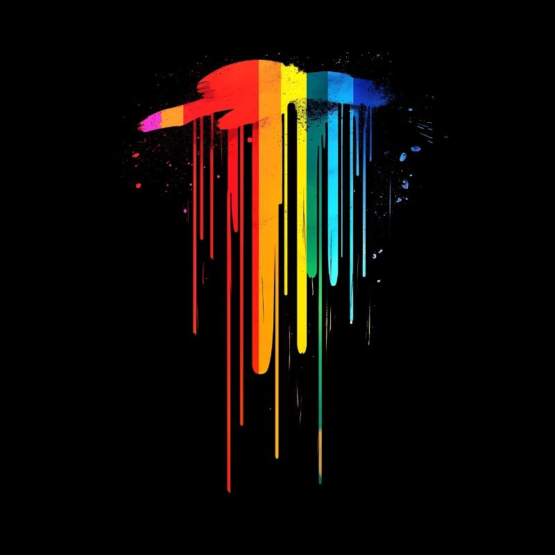 Subtle and Cool Dripping Pride Flag Rainbow Design