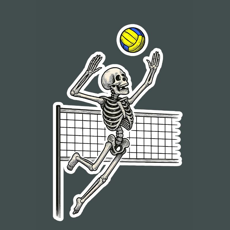 Volleyball-Skelett-Spike