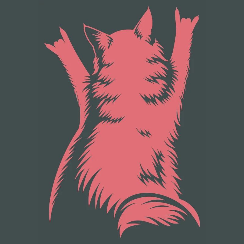 Rock Cat Back View – Devil Horns