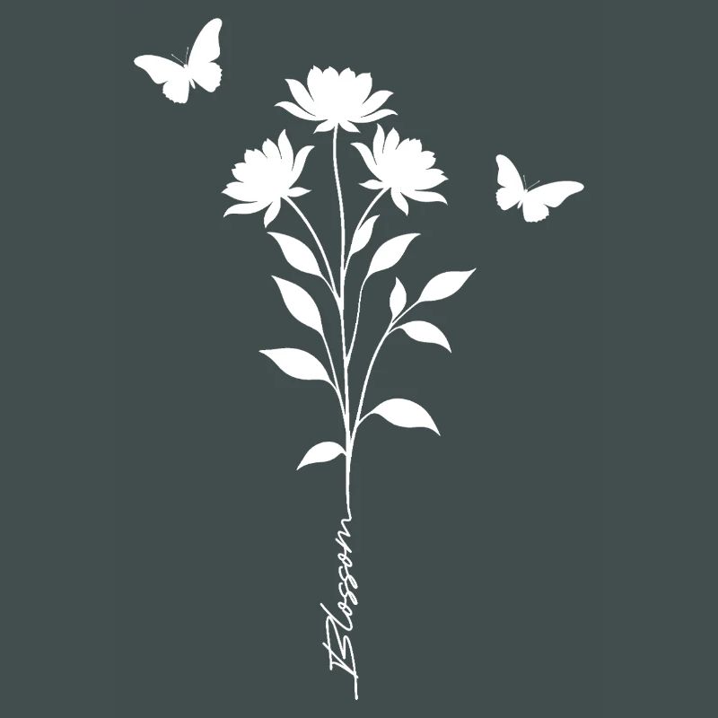 Florale Schmetterlinge Silhouette