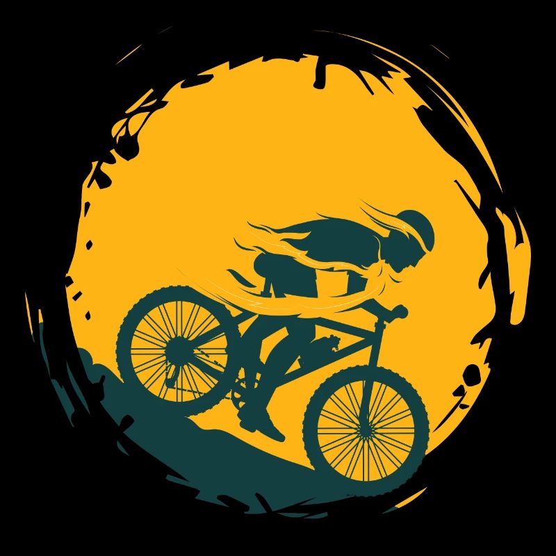 Mountainbiker mit Schwung