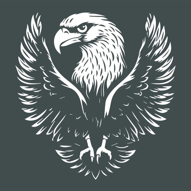 Tête d’aigle avec de larges ailes