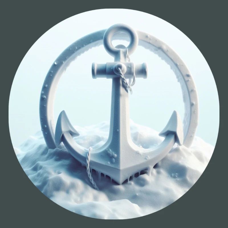 Ancre dans un paysage de glace