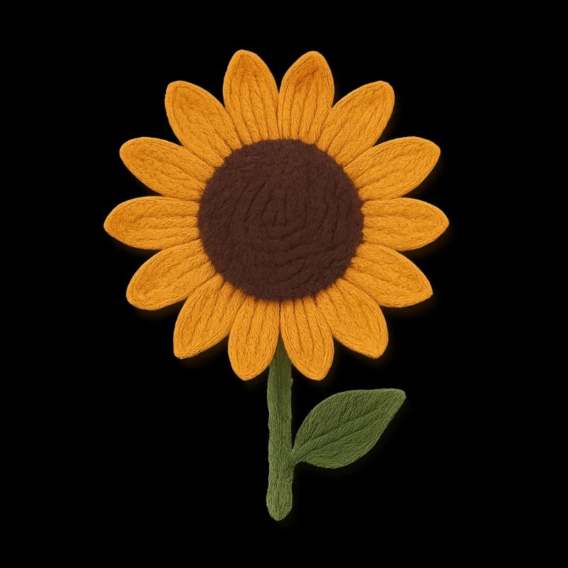 Felt Sunflower Texture Art
