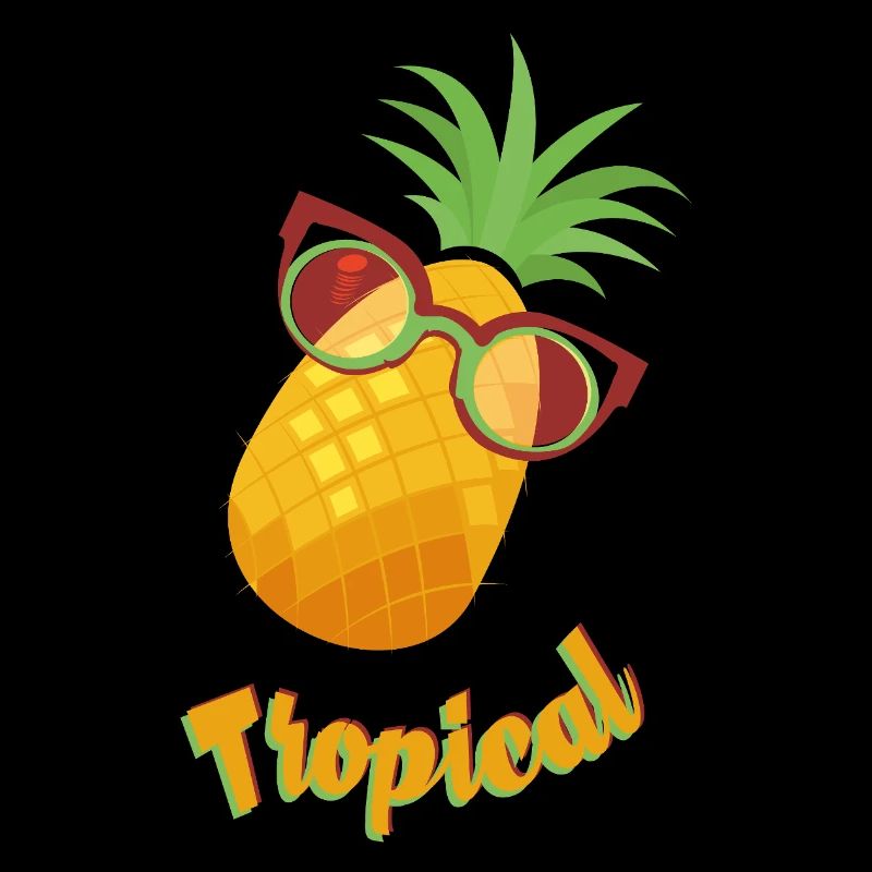 Tropical pineapple with sunglasses