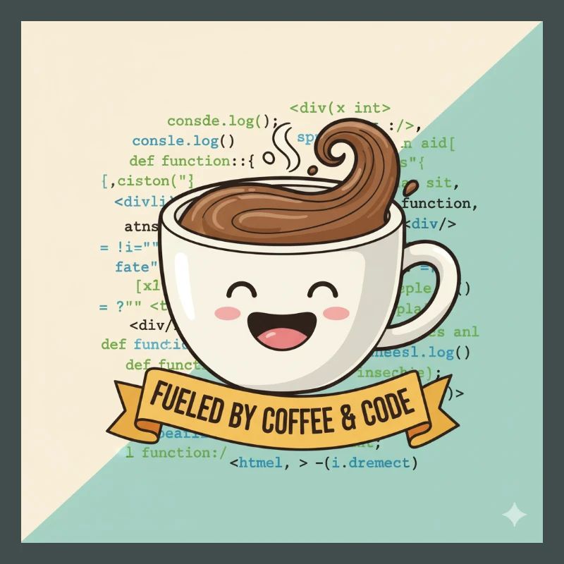 Happy Coffee Becher und Code