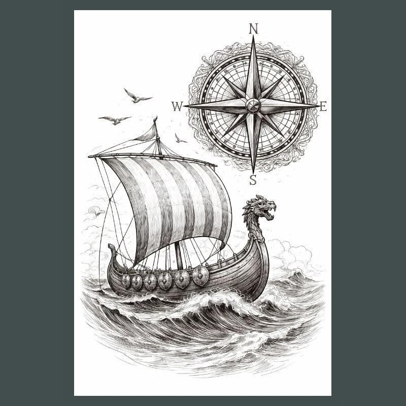 Compass Viking Sailing Ship