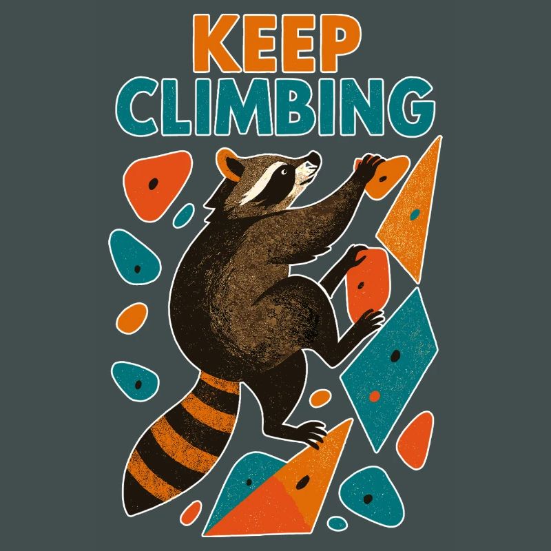 Bouldering Raccoon Keep Climbing Motivation