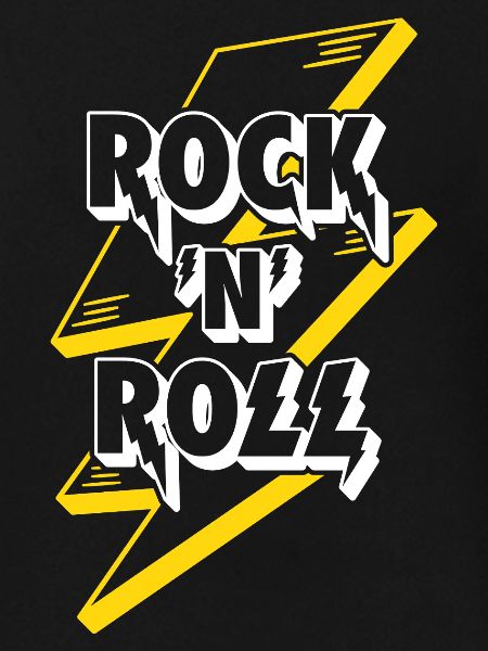 Rock'n'Roll Text Logo mit Blitz
